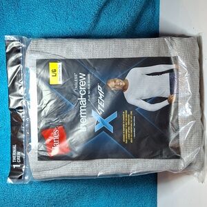Hanes Thermal Long Underwear Shirt Men's Size Large 38-40 Cotton Poly Blend
